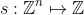 s : \mathbb{Z}^n \mapsto \mathbb{Z}