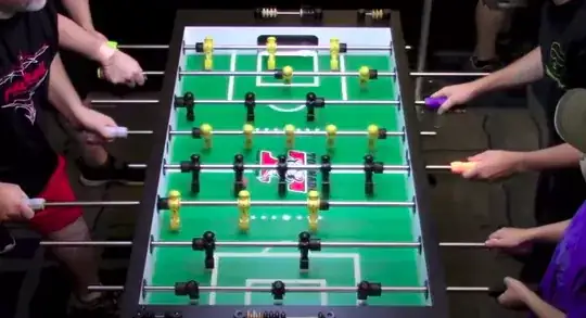 Video footage of a foos match