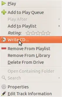 Banshee write CD  menu