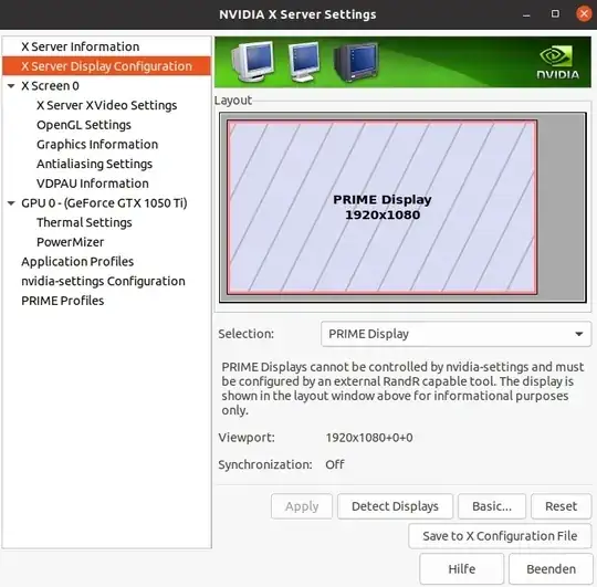 Nvidia X Server Settings