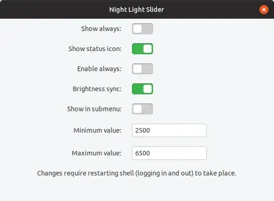Night Light Slider options