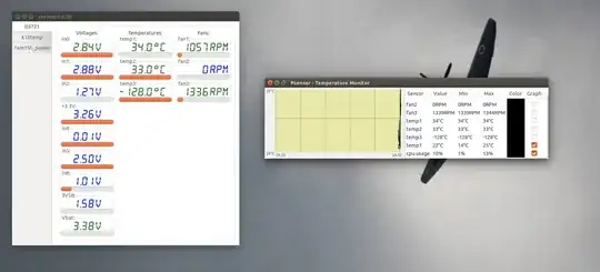 screenshot of working programs showing the values