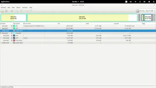 gParted screenshot