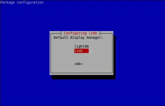 Second screen produced by running sudo dpkg-reconfigure lxdm