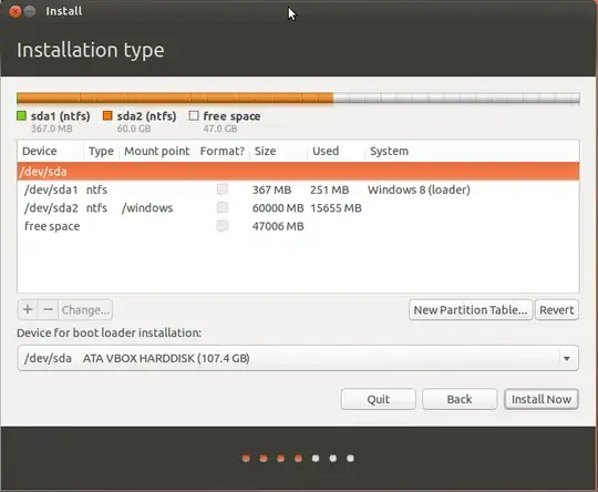 New partition table