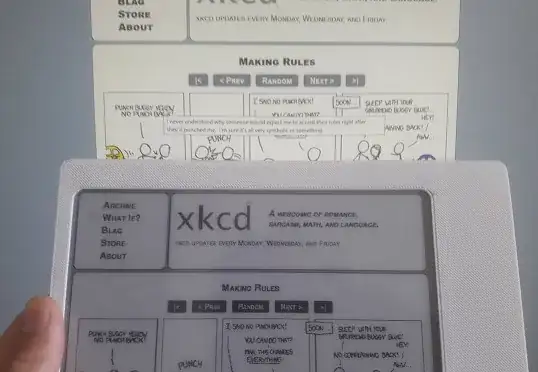 Website to Eink display