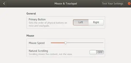 mouse configuration screen