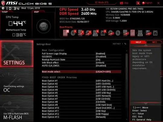 Picture of the BIOS