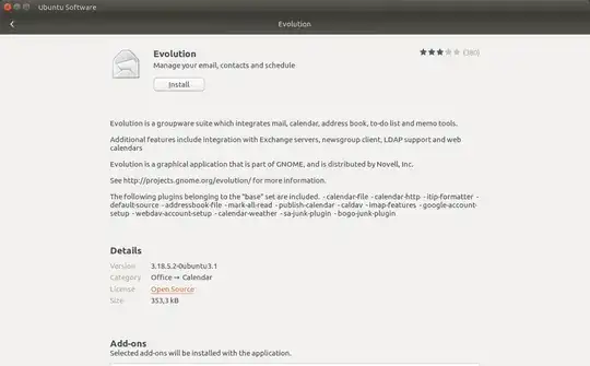 Evolution on Software Center