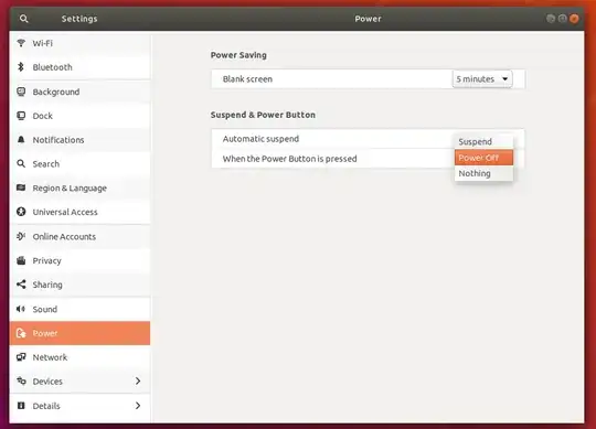 gnome-control-center power on physical hardware