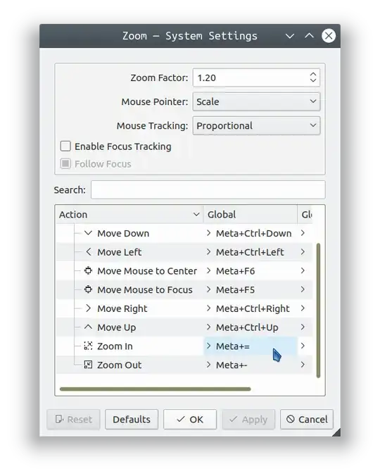 Zoom settings