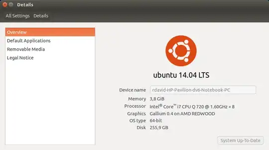 Display of "System Settings → Details"