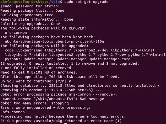 apt-get upgrade error