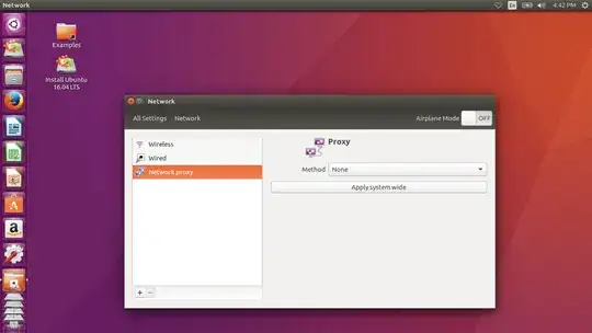 Proxy settings