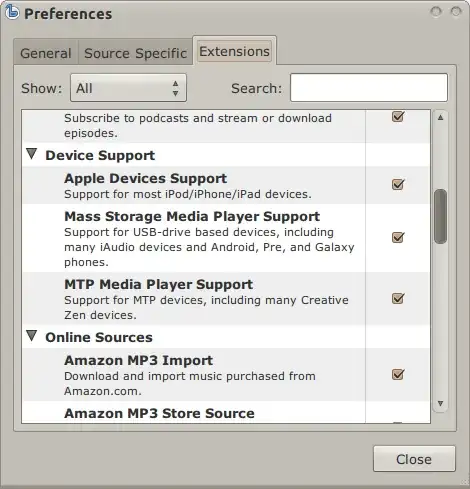 Banshee Preferences