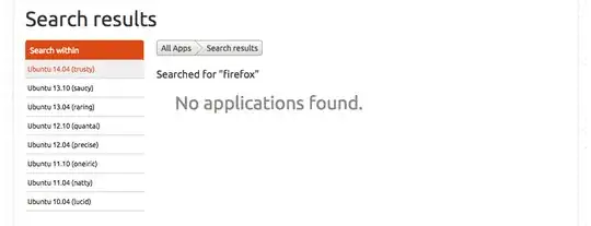 Search of search results in apps.ubuntu.com for Ubuntu 14.04, showing zero results for "Firefox"