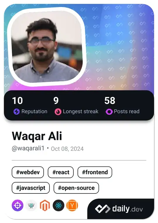 Waqar Ali's Dev Card