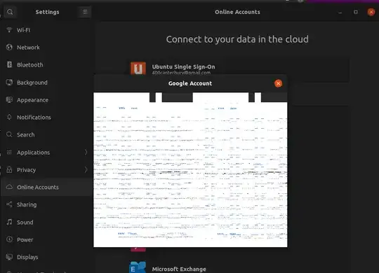 Other online account login displaying a glitched mess