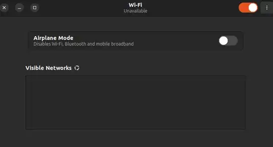 Wifi settings window