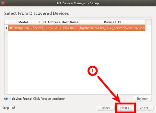 Select your network printer