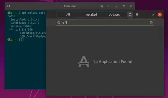 Software Center doesn't find rofi