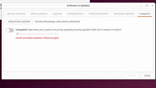 livepatch enable error
