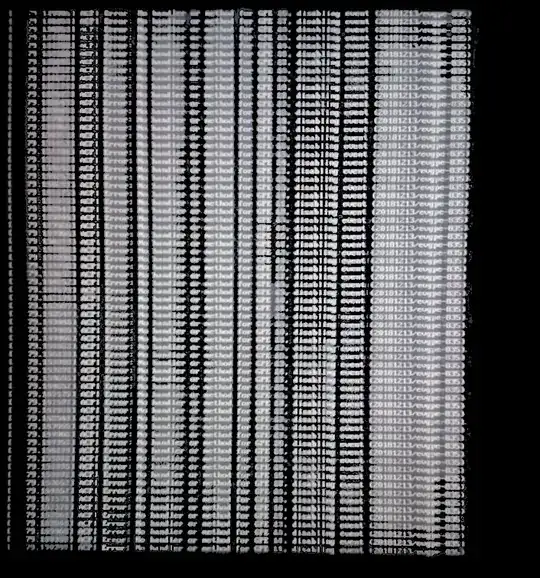 Screenshot of error