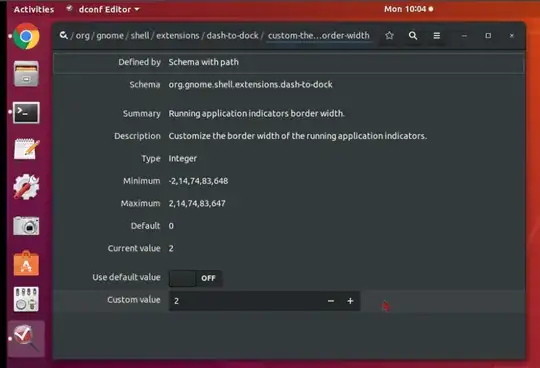 Changing the sise of "running-dot"