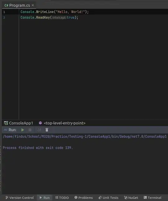 rider hello world finished with exit code 139