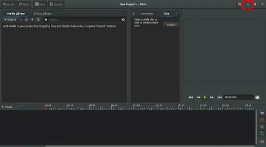 Screenshot of Pitivi with button highlighted