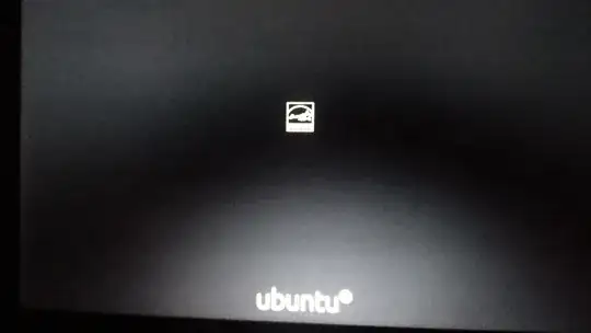 Small Energy Star Ally logo in the center of the screen, and the Ubuntu logo below