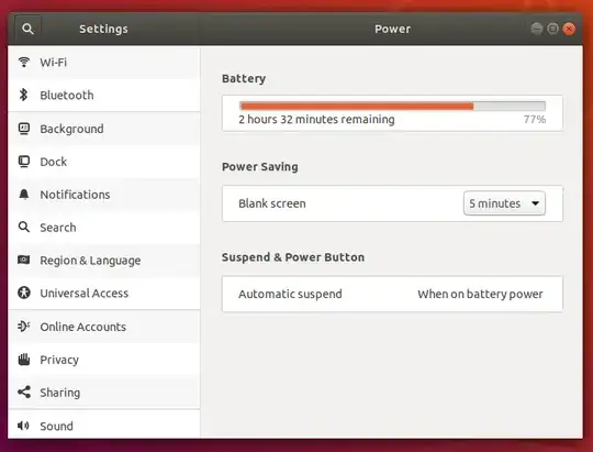 gnome-control-center power in VM