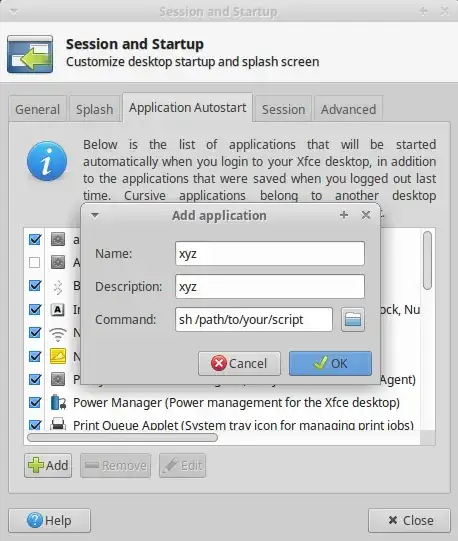 Add autostart application