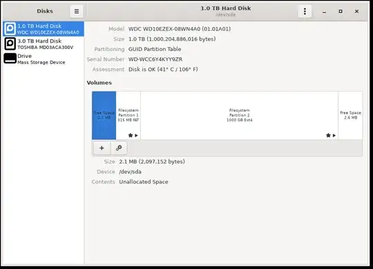 1TB disk, space before partitions