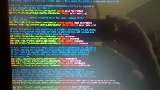 screenshot showing contents of sources.list in a terminal-based text editor