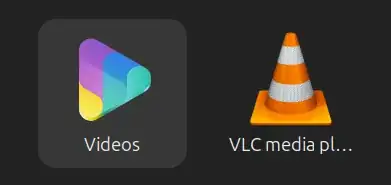 Icons for Videos and VLC apps