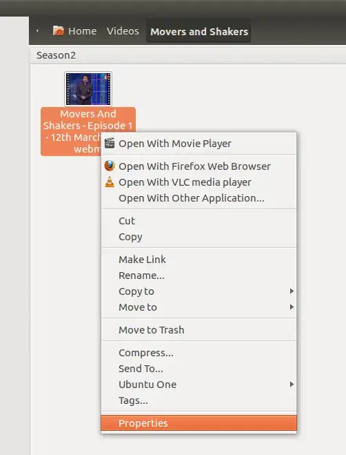 Nautilus select properties
