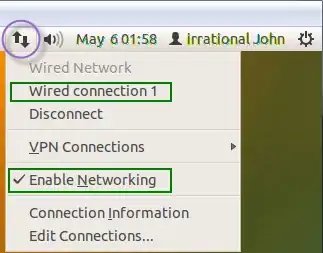 example of the desktop Network Indicator's menu picture of networking indicator menu