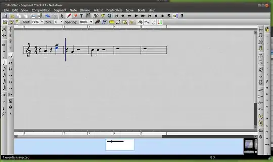 Rosegarden staff editor screenshot