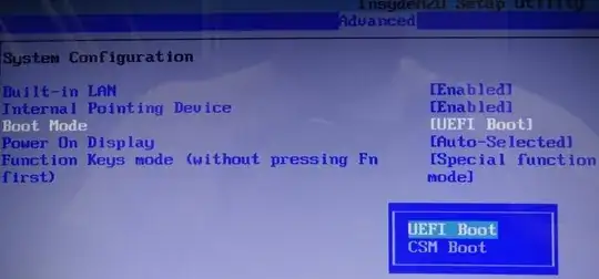Example of boot mode
