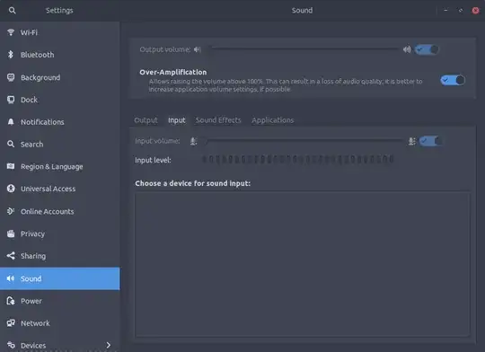 Settings/Sound/Input
