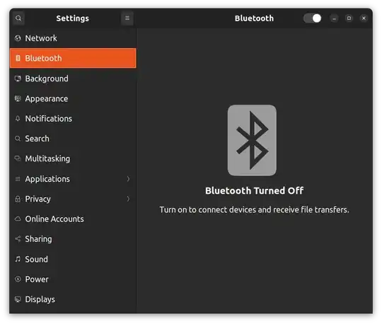 Screenshot of the second Bluetooth adapter working