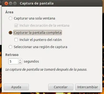 gimp create from screenshot dialog box