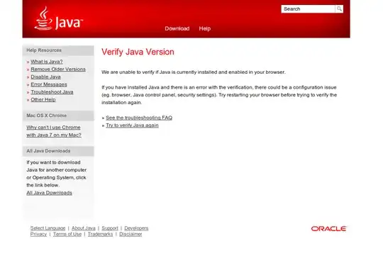 Screenshot: We are unable to verify if Java is currently installed and enabled in your browser