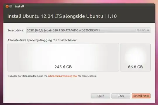 Allocate drive space by dragging the divider below BUT WHICH IS WHICH?