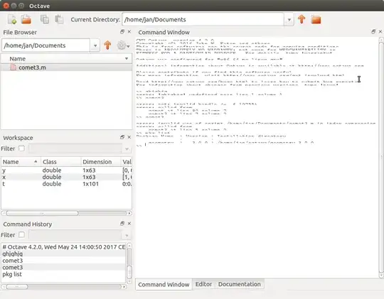 screenshot of issue