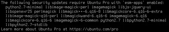 screenshot of terminal showing ESM message