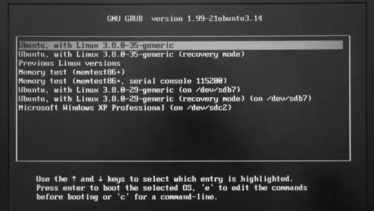 boot menu screenshot