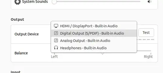 audio output menu