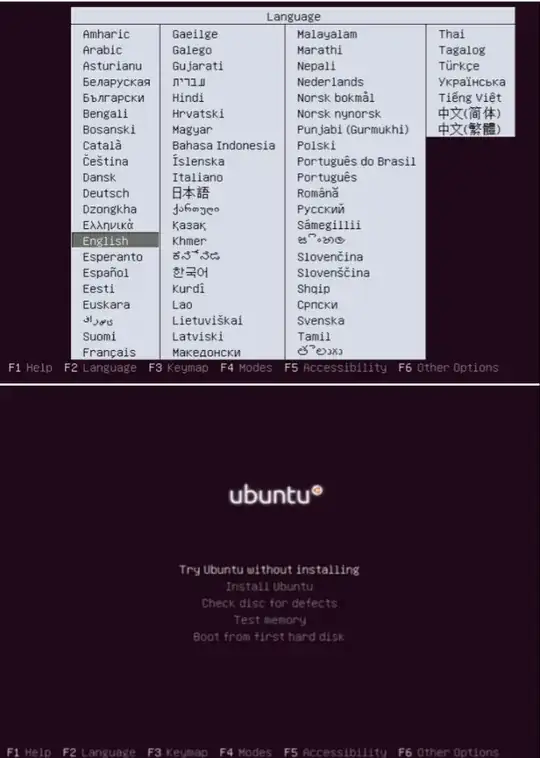 exemplar Live CD/USB boot menus